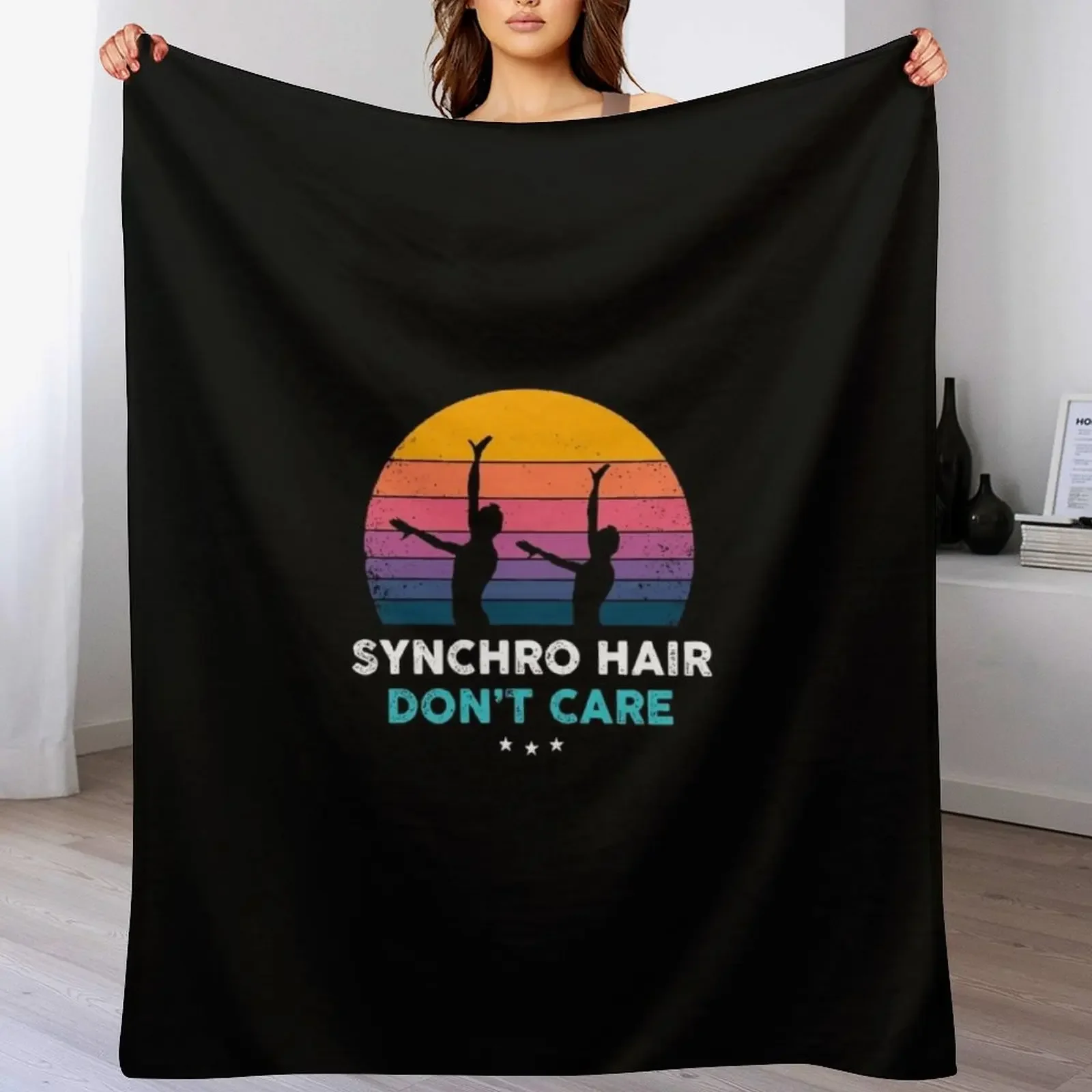 

Synchronized Swimming Synchro Hair Don'T Care Funny Throw Blanket Soft Plush Plaid Furry For Decorative Sofa Single Blankets