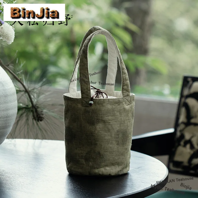 Cotton Linen Tea Cozies Creative Te Tikonf Tea Cozy For Teapot Hand Bag Travel Tea Set Bag Chinese Tea Set Supplies Gift Craft