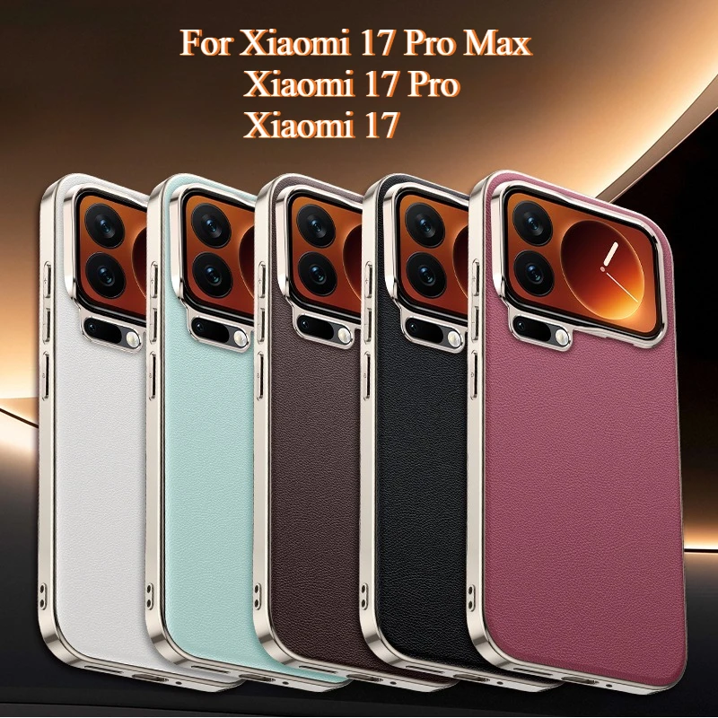 

Чехол для Xiaomi 17 Pro Max, противоударный чехол из искусственной кожи с покрытием для Xiaomi 17 17 Pro Max, защита объектива, задняя крышка, твердый корпус