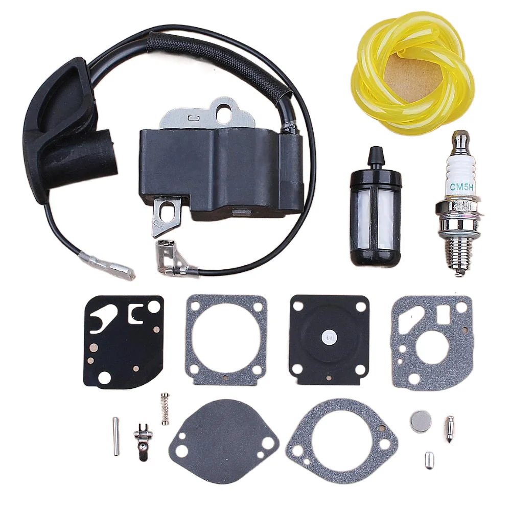 Ignition Coil Carb Repair Kit Fuel Filter Line Kit For Stihl FS87 FS90 FS100 HL100 HL95 KM90 HT100 KM100 KM130 Engine