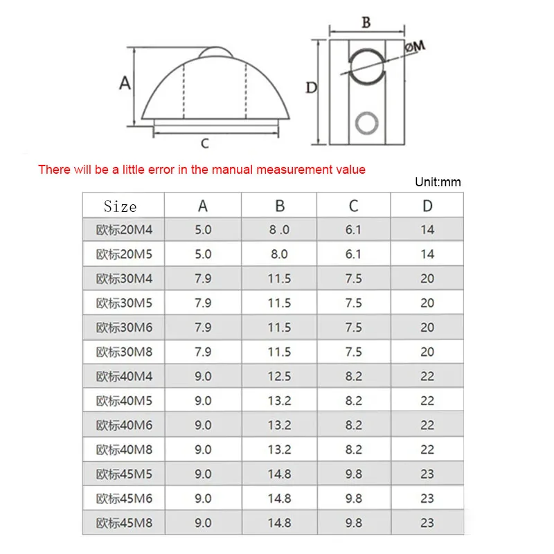 10 Stück M3 M4 M5 M6 M8 T Federmutter halbrund Elastizität Federmutterblock für 2020 3030 4040 4545 Aluminiumprofil – Detail 1