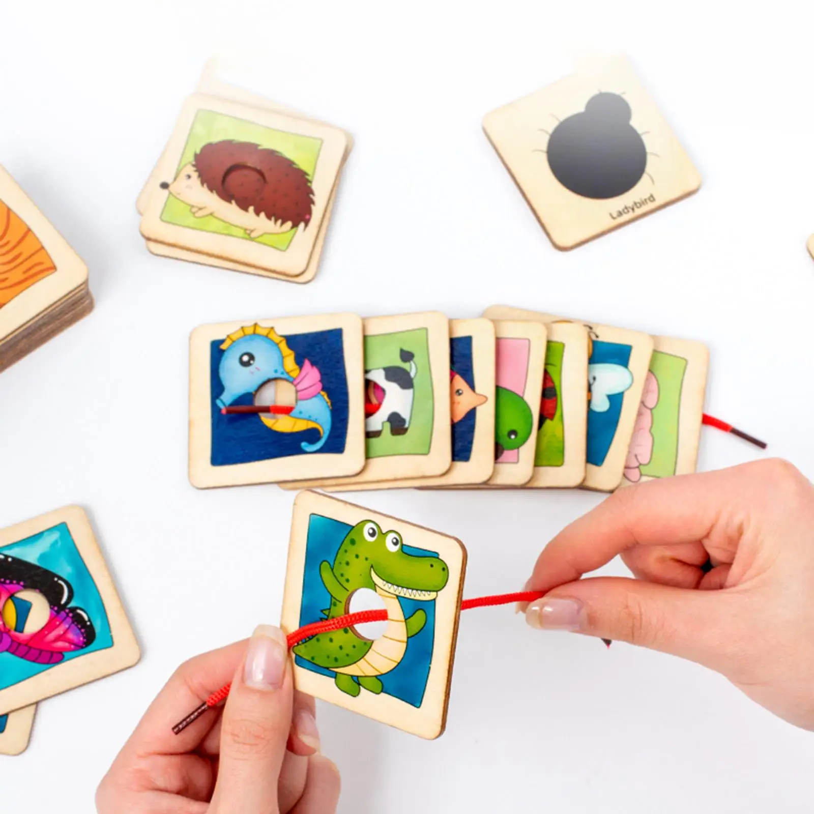 

Детский деревянный пазл в форме животного, цветной пазл, животное, пазл, подходящий животный пазл для искусственных животных