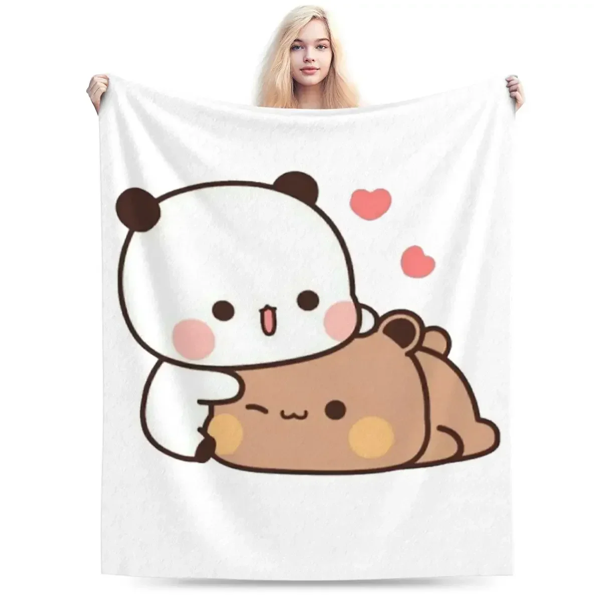 ผ้าห่มโยนลายหมีแพนด้าผ้าห่อตัวเด็ก3D พิมพ์ลายหมีแพนด้าน่ารักทุกวันสำหรับเตียงนุ่มสบายของขวัญวันเกิด
