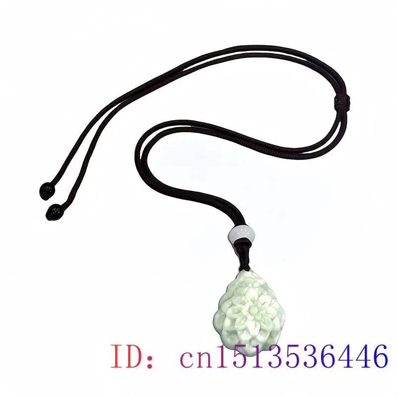 Collier pendentif vert véritable fleur naturelle pour hommes et femmes, amulette chinoise vintage, breloque, accessoires de mode ismans soignés, cadeaux diversifiés