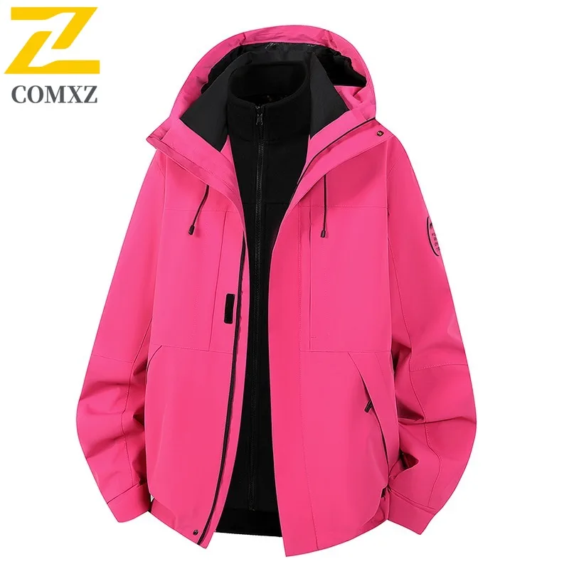 سترة سفر للرجال من COMXZ سميكة للمغامرة الخارجية مقاومة للرياح سترة دافئة بلون سادة ملابس خريف وشتاء خفيفة الوزن #2