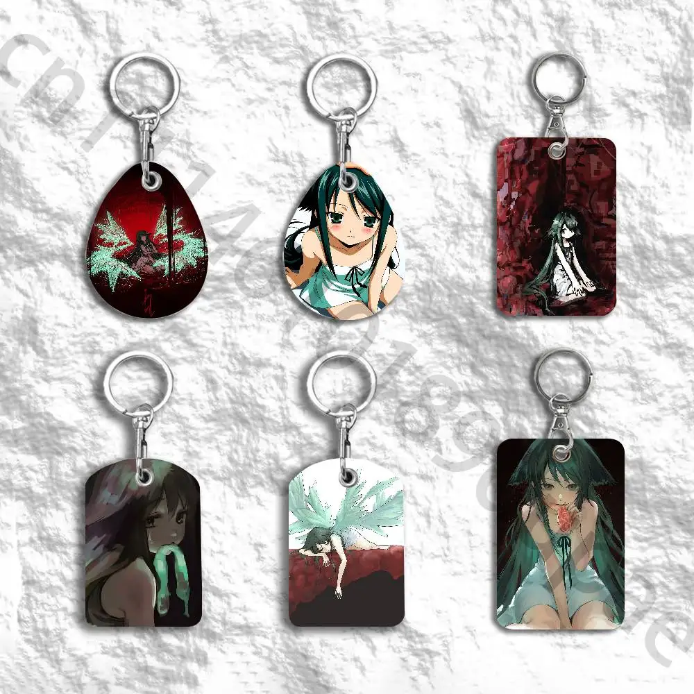 Saya No Uta The Song of Saya Protective Printed Leather Card Case Metal Keychain for Bank Credit Bus Subway ID Cards