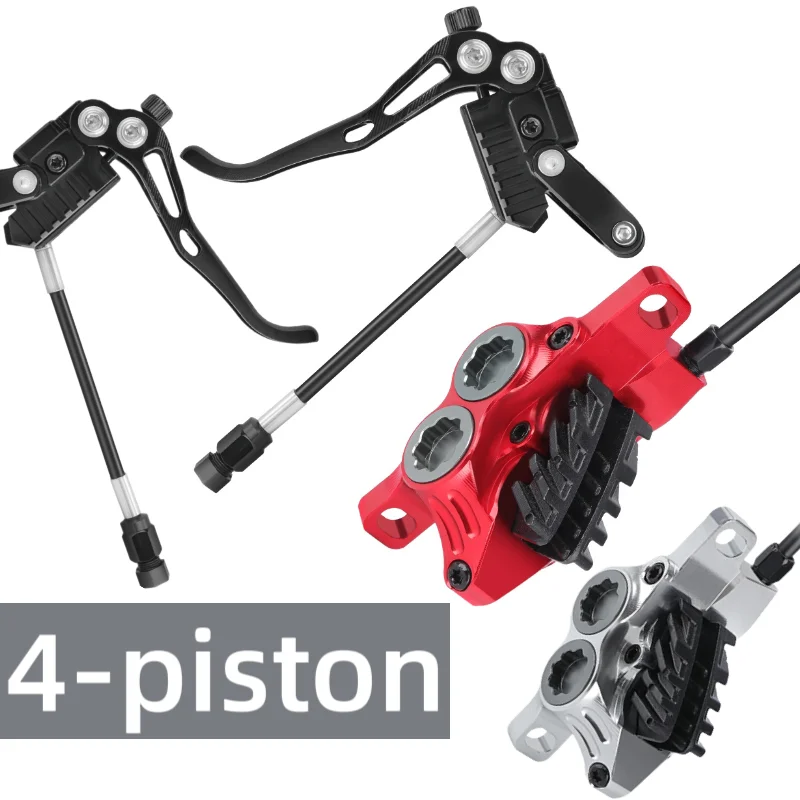 

IIIPRO Split 4-piston Hydraulic Brake Disc Brakes CNC 4 Piston Bicycle Disc Brake Set Mtb Mountain Bike for Shimano