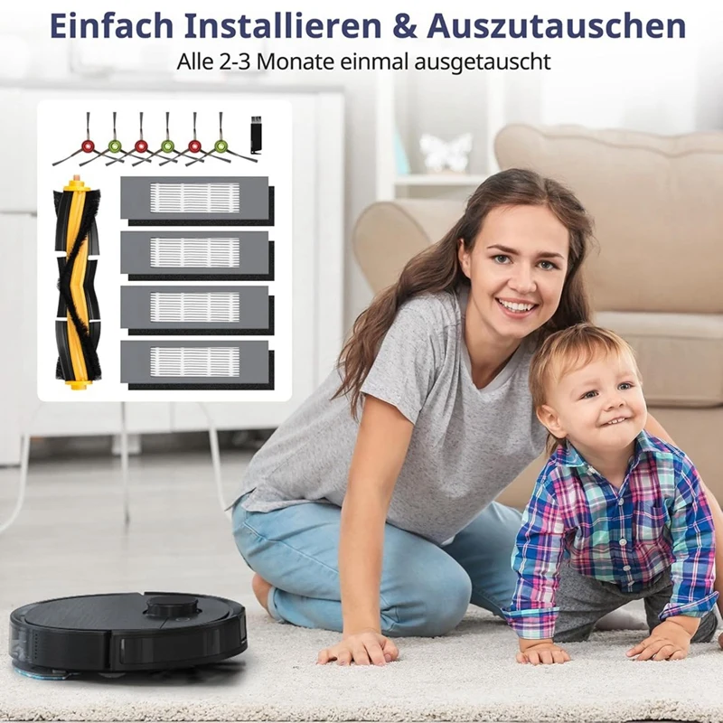 B06B-For Ecovacs Deebot N8, T8, N8/ N8+/ N8 Pro/ N8 Pro+/ N7,T8/ T8+/ T8 AIVI/ T8 AIVI+/ T8 MAX,T9/ T9+ 950 920 Brush Filters