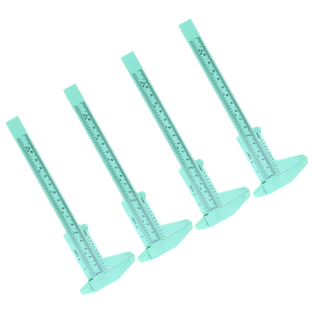 

4Pcs Plastic Mini Gauge Vernier Caliper Metric Measuring Tool for Internal External Depth Step Measurement Portable Precision