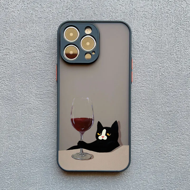 Süße Katze Becher Trinken Paar Handyhülle für iPhone 17 12 11 Pro Max 16 15 14 13 Pro Max Mini X XR X 16 15 Plus stoßfeste Abdeckung – Detail 5