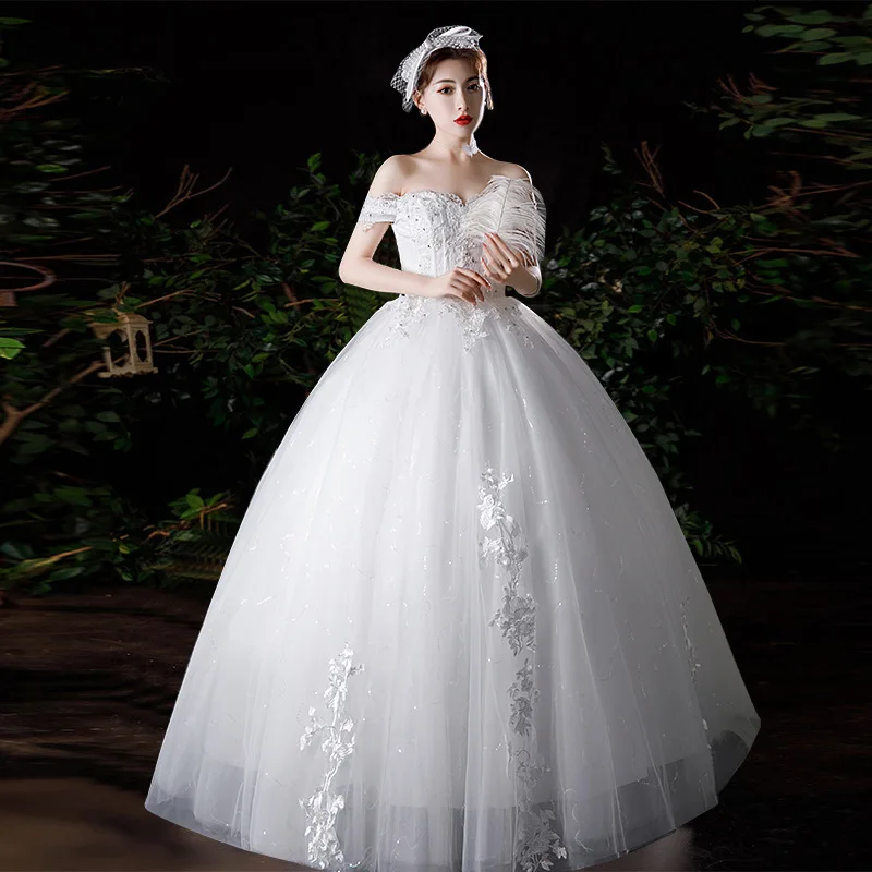 Customized Wedding Dress Bride New Dream Wedding Dresses Lace Up Plus Size Ball Gowns  Vestido De Noiva