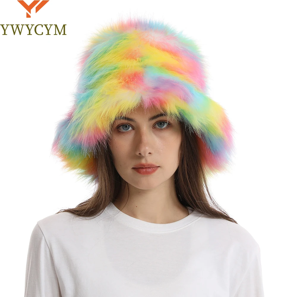 

2025 New Winter Warm Faux Fur Bucket Hats For Women Outdoor Caps Soft Fleece Fisherman Cap Fluffy Earwarmer Ski Vacation Hats