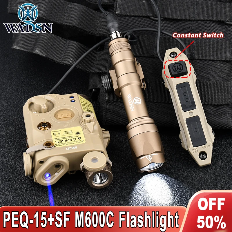 

Tactical PEQ PEQ-15 Surefir M600C M300A Flashlight Dual Control Switch Hunting AR15 Airsoft Accsesories Red Dot Green Blue PEQ15