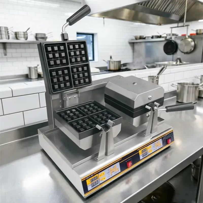 Commercial Digital Control Waffle Maker Machine High Productivity for Restaurants and Food Shops