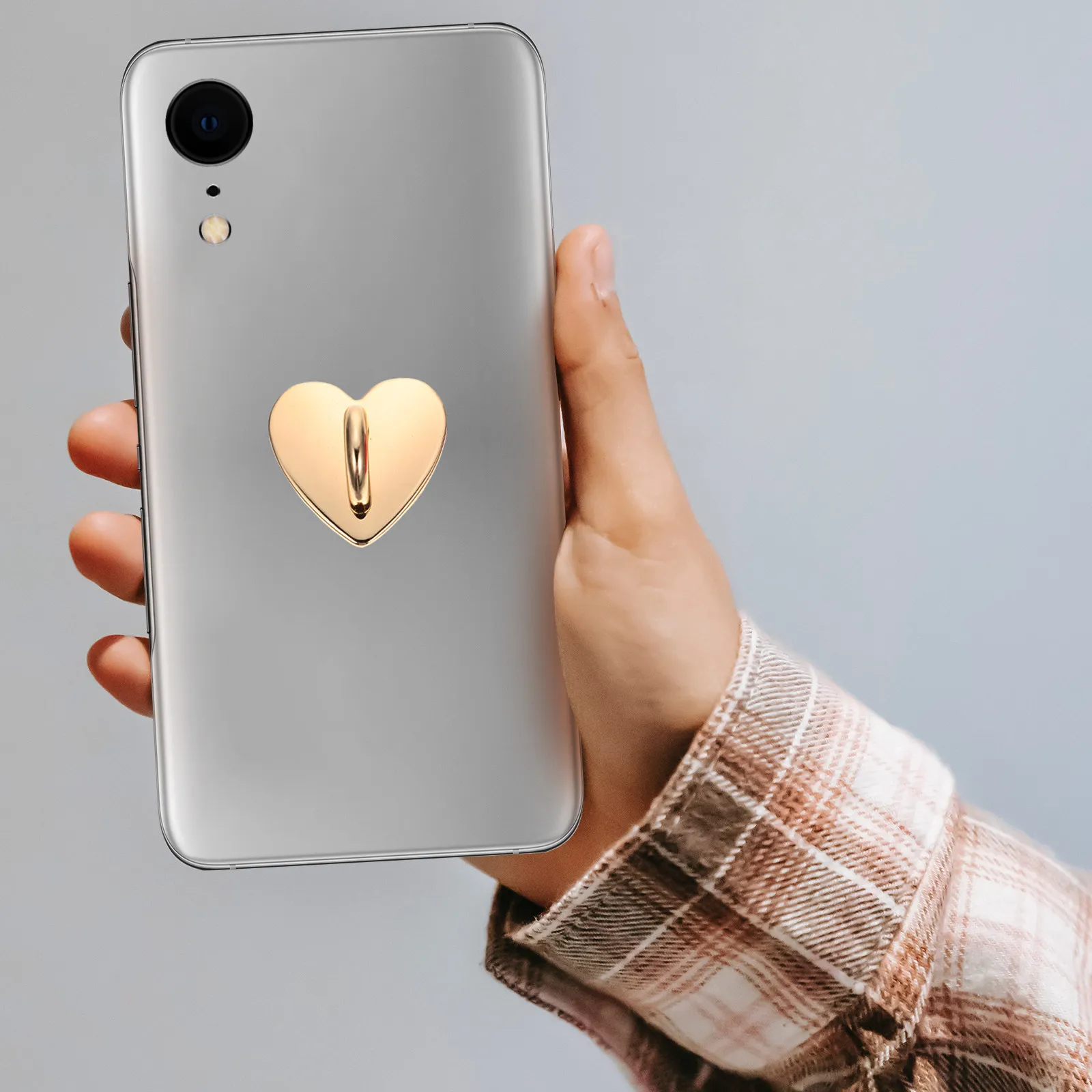 5Pcs Heart Shaped Adhesive Phone Finger Grip Ring Metal Loop Kickstand Decorative Mobile Holder Phone view 3