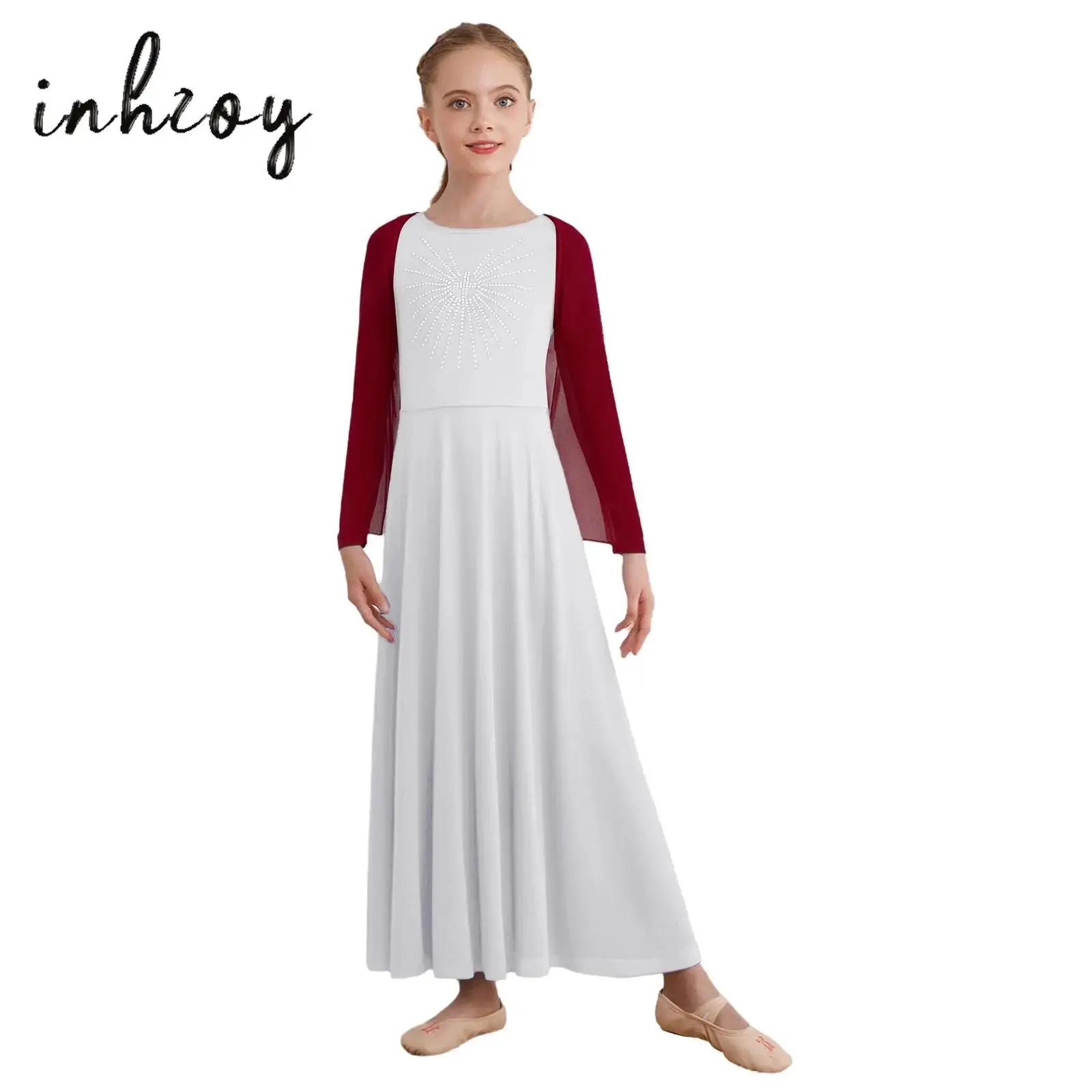 

Kids Girls Liturgical Praise Dance Top Open Front Irregular Hem Drapey Angel Wing Shrug for Worship Performance Competition
