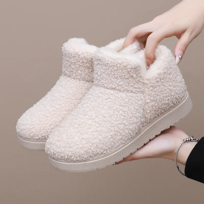 Buty Kobiety Śnieg Casual Boots Ladies Platform Shoes Woman Flat Keep Warm Ladies Shoes New Plush Winter Woman Boots Botas Mujer