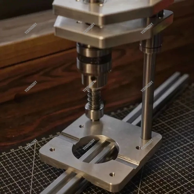 Aluminum Profile Vertical Hand Drill Auxiliary Support Woodworking Bracket for Precise Drilling