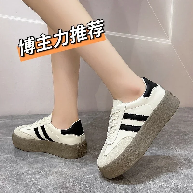 Ladies Platforn Shoes Spring Fashion Casual Shoes Outdoor Lace Up Sneakers for Women Comfortable Versatile Women\'s Sport Shoes