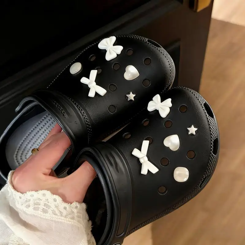 Elegante Ballett-Schuh-Charms mit weißer Schleife, Set für Sommer 2026, koreanische Sandalen, Clogs, Blumen-Accessoires, DIY-Dekorationen für Damenschuhe – Detail 8