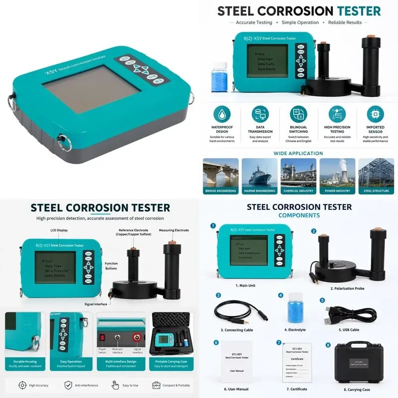 Steel Corrosion Tester Electrochemical Corrosion Rate Analyzer Infrastructure Maintenance Quality Control Tool for Civil