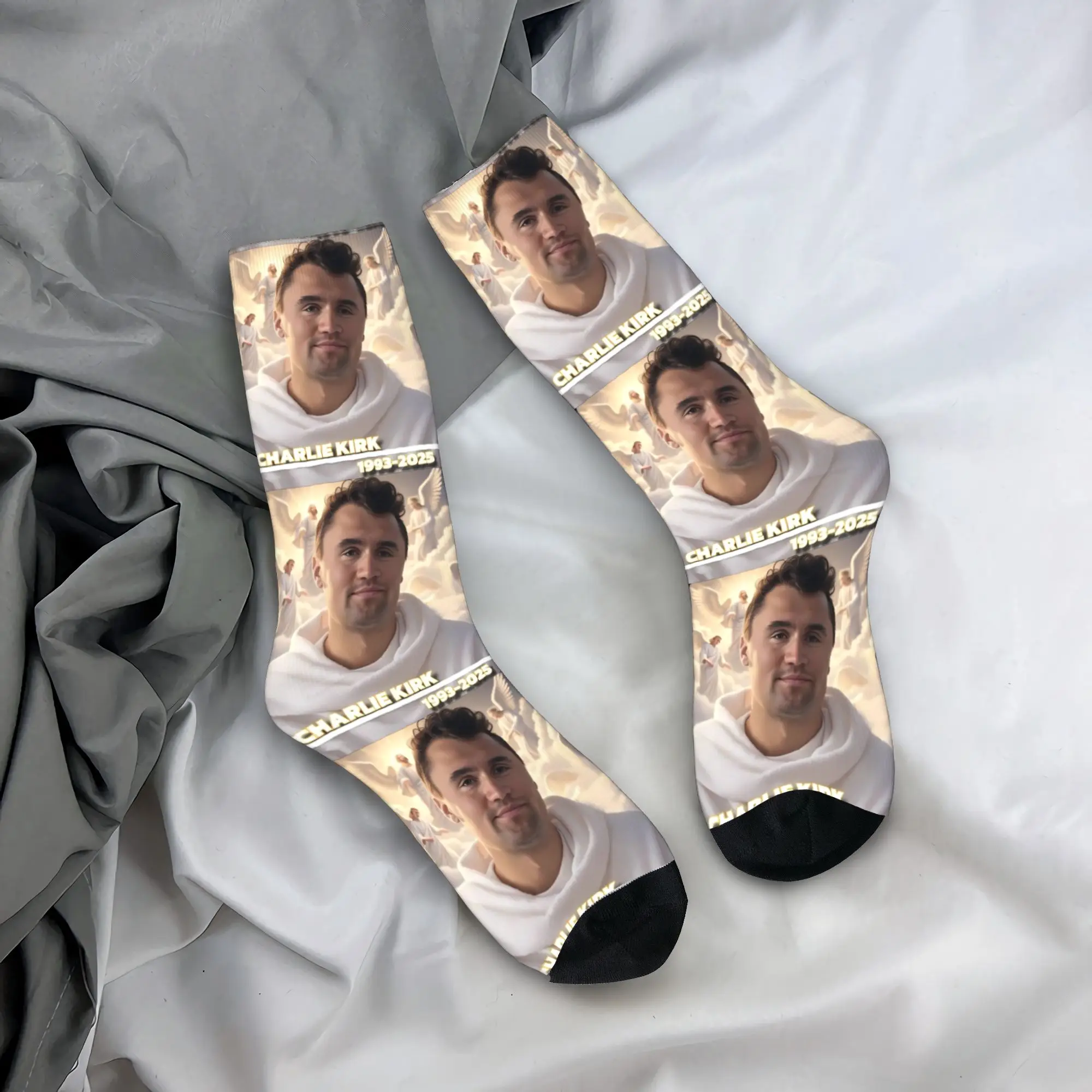 

Мужские носки Charlie Kirk, нескользящие носки высокого качества, осенние дизайнерские велосипедные носки для отдыха