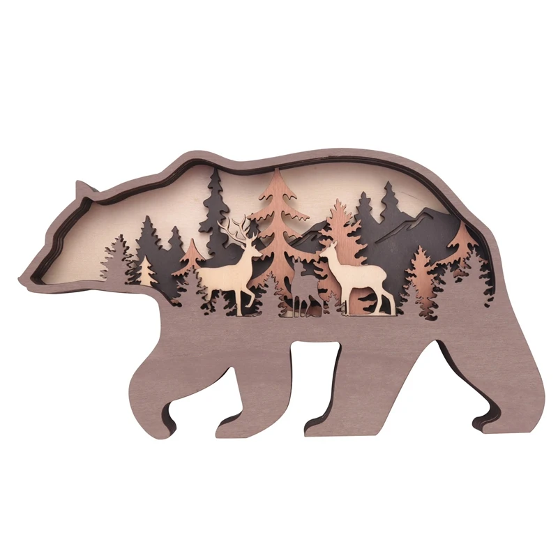 

Bear And Deer Wall Decoration, Bear Decorations For Home, Bear Art Wall Decor, Rustic Home Decor, Cabin Decor