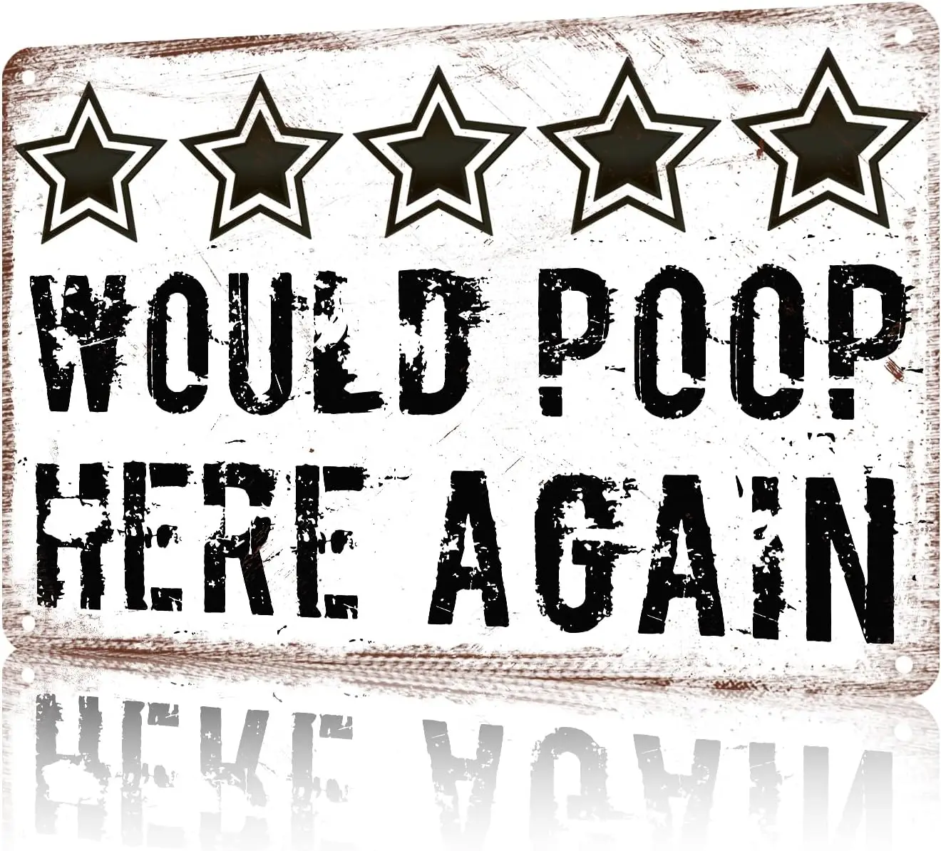 Lavatory Metal Tin Sign Would Poop Here Again Funny Five Star Rating Bathroom Sign For Indoor Outhouse Bathroom Door 8 x 12 sign