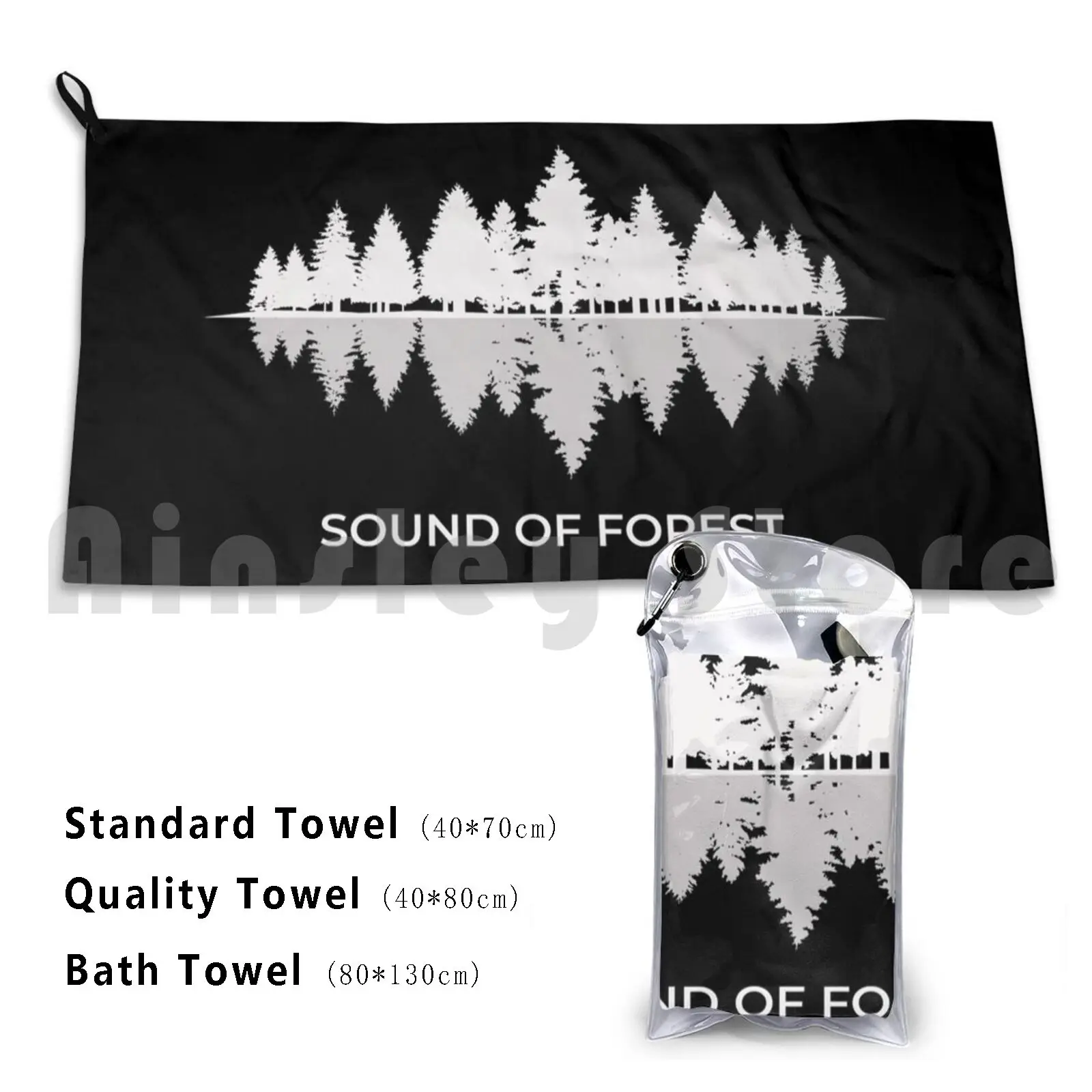 Forest Sound Custom Towel Bath Towel Forest Nature Sound Music Sound Of Forest Quote Trees Blue Animals Cool