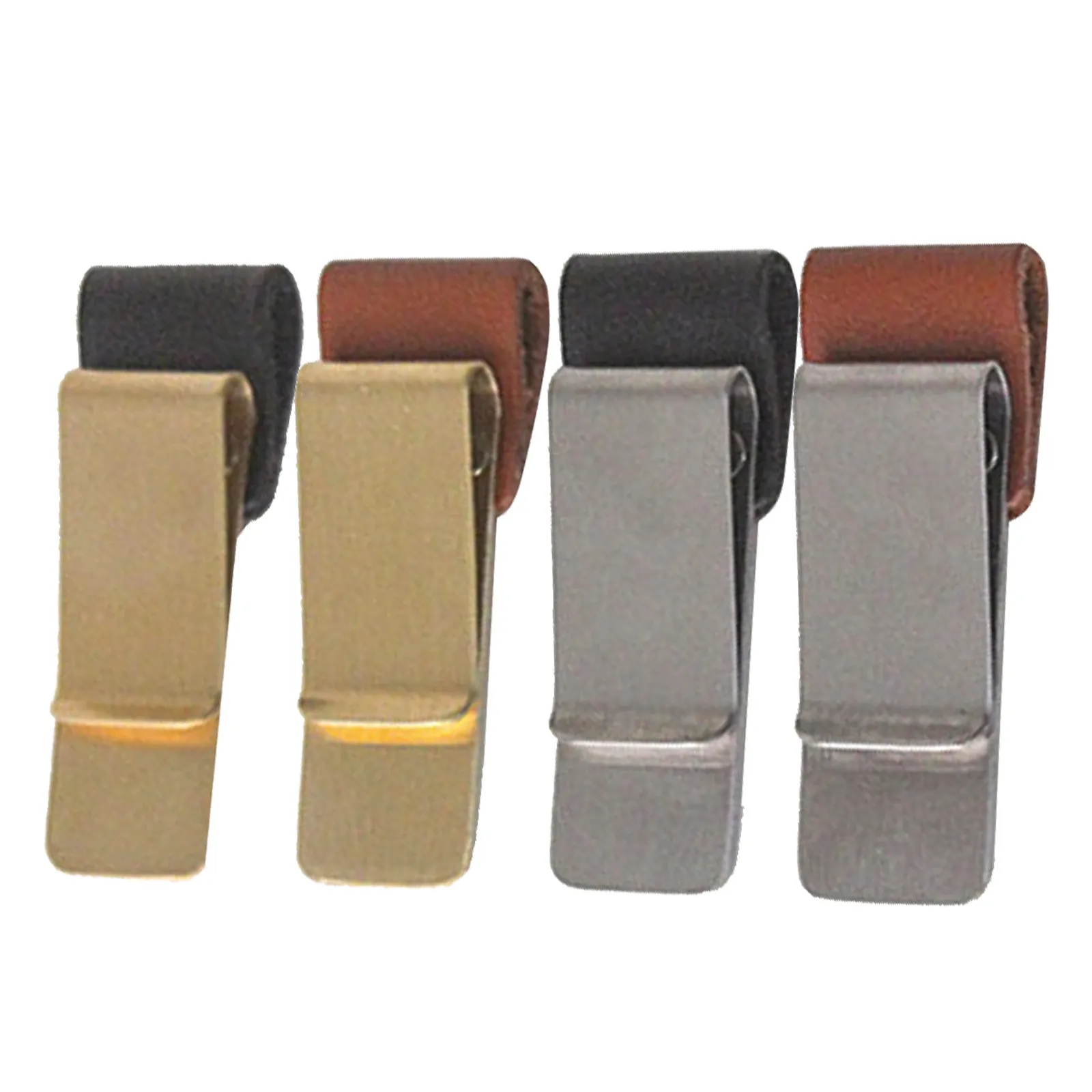 

4Pcs Metal Pen Holder Brass Pencil Clip PU Vintage Notebook Diary Pen Loop Spiral Loose Leaf Memo Clip