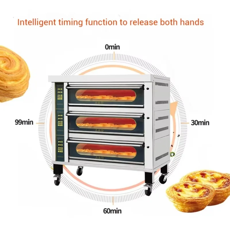Commercial Deck Oven Electric Bread Baking Machine for Pizza Pastry Bakery Factory Customization