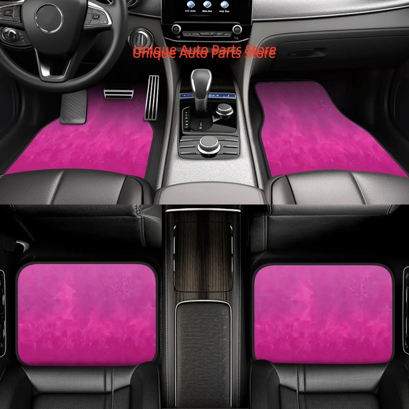 

4pcs Pink Square Printed Car Mats- Suitable for All Models Of Sedans And Suvs- A Perfect Gift for Both Men And Women. A Multifun