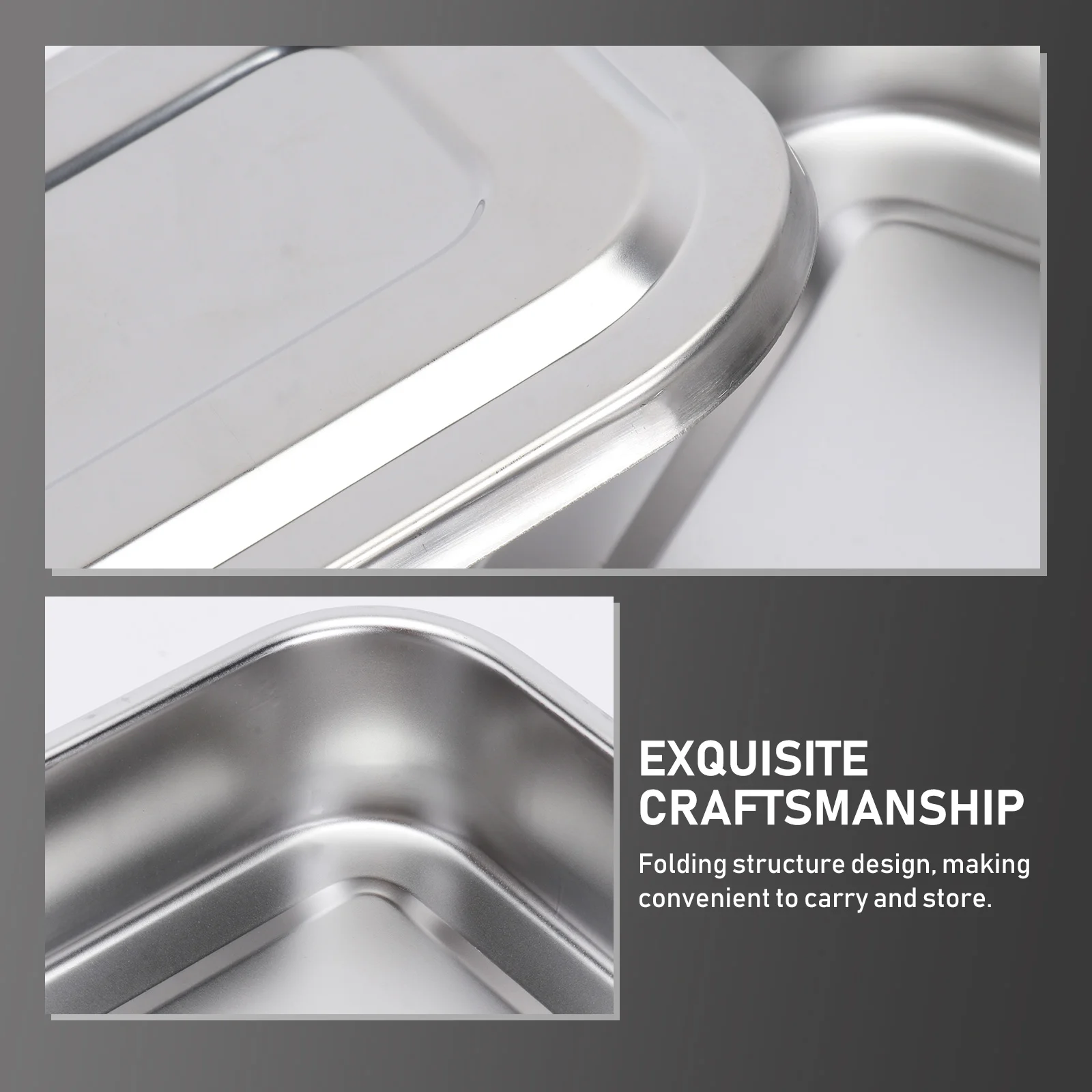 Caja Práctica Bandeja para Instrumentos Clínica Acero Inoxidable Resistente al Calor con Tapa