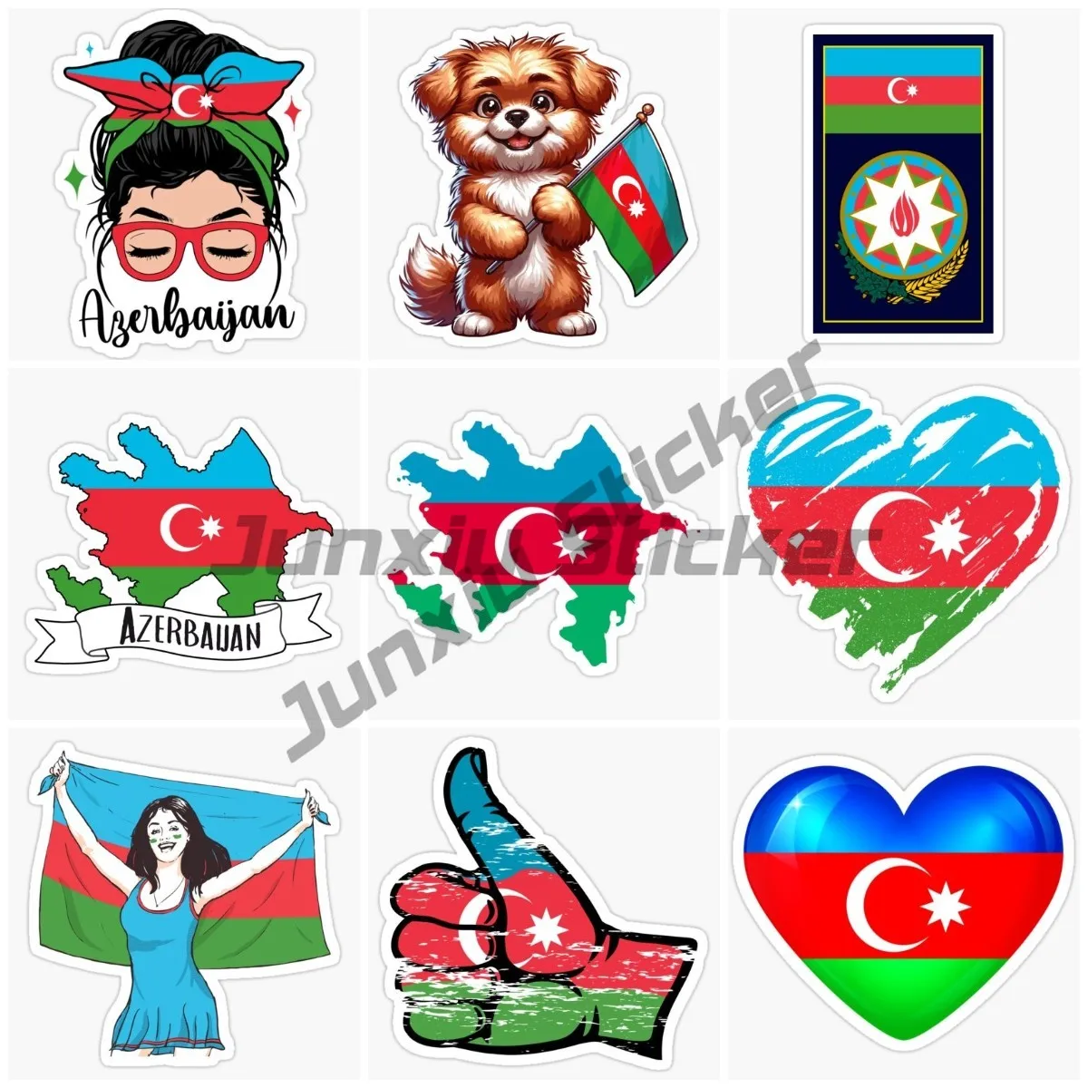 

Azerbaijan Map Flag Car Sticker Waterproof Accessories Helmet Car Refrigerator Laptop Door Vinyl Decal
