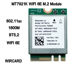 Carte réseau sans fil Wi-Fi 6E MT7921k, 1800M, Tri-bande, Bluetooth 5.2, pour ordinateur de bureau/portable, compatible avec windows 10 / 11