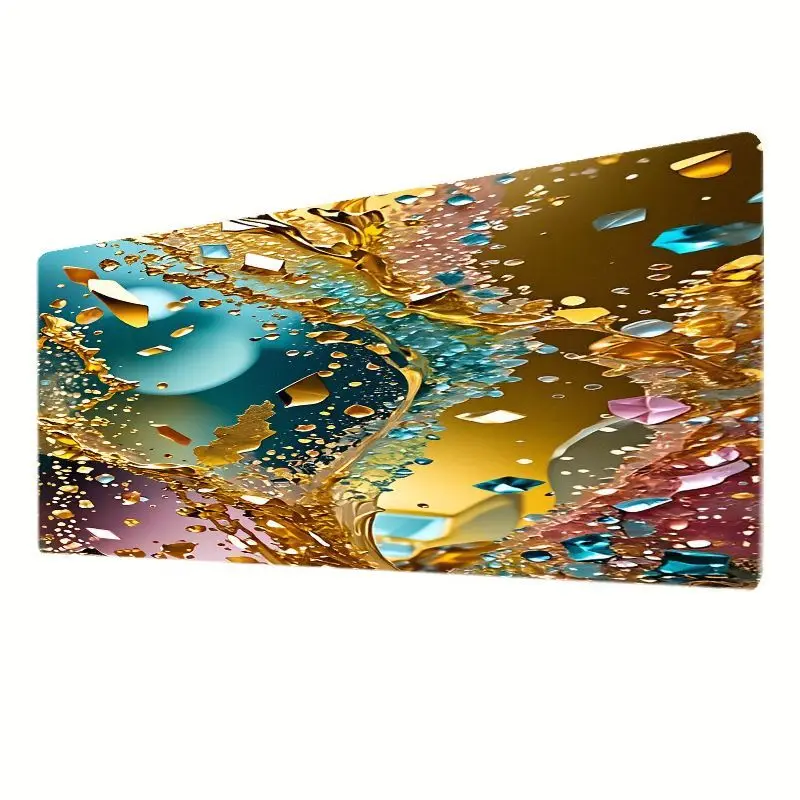 Brand Vibrant Abstract Mouse Pad Colorful Liquid Design Large Desk Mat For Computer Office Stylish Home Decor Gaming