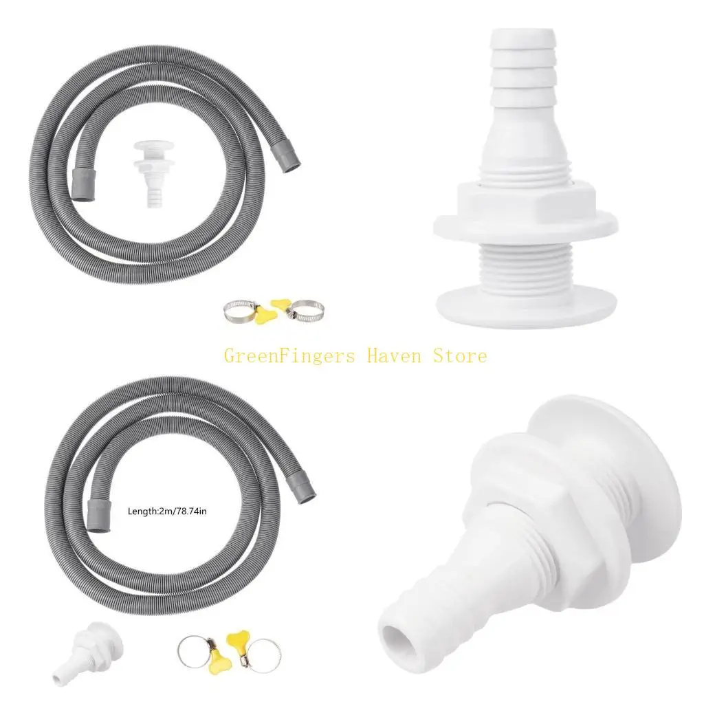 

F68D Long Service Pashen Machine Удлинительная набор слива с зажимами разгибание шланга для стиральных машин 2M шланг с зажимом