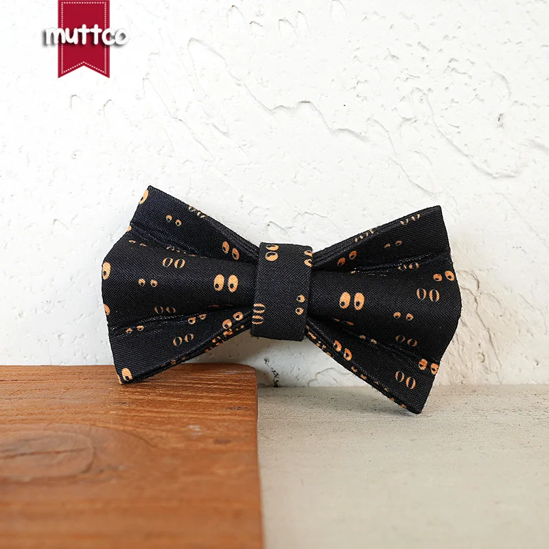 MUTTCO-collar de gato con estampado, diseño al por menor independiente, patrón vívido, ojos de gato negros, hecho a mano, 2 tamaños, UCC214