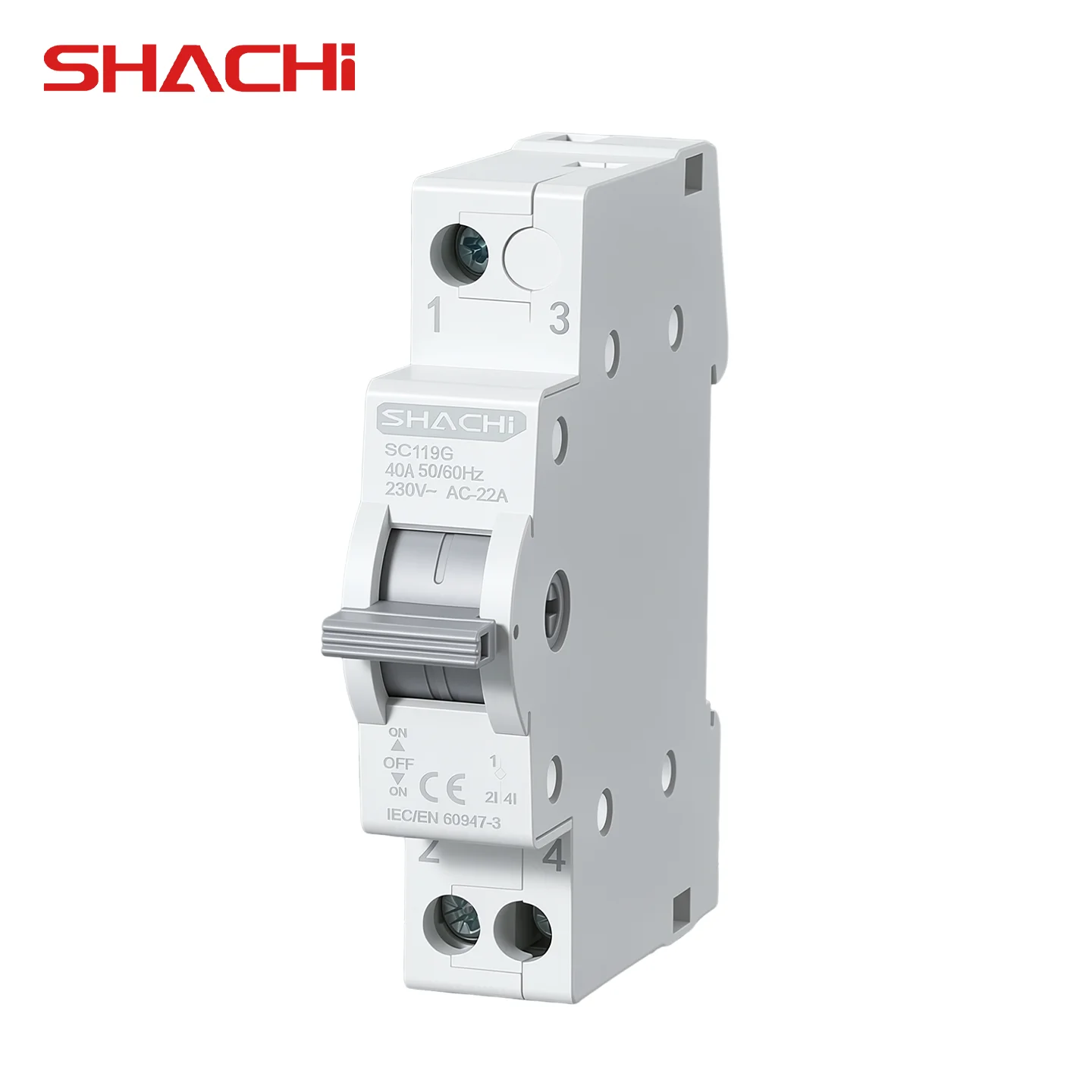 DIN Rail 1P 40A 63A AC220V 50/60Hz Modular MTS Dual Power Manual Transfer Switch Circuit Breaker Isolating Disconnecting Switch