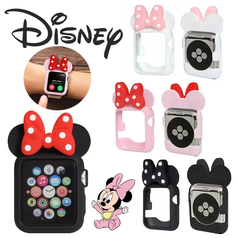 Disney minnie-Apple Watch用ソフトシリコンカバー,素敵な保護ケース,シェル,iwatch 3, 4, 5, 6, 38mm, 42mm, 40mm, 44mm