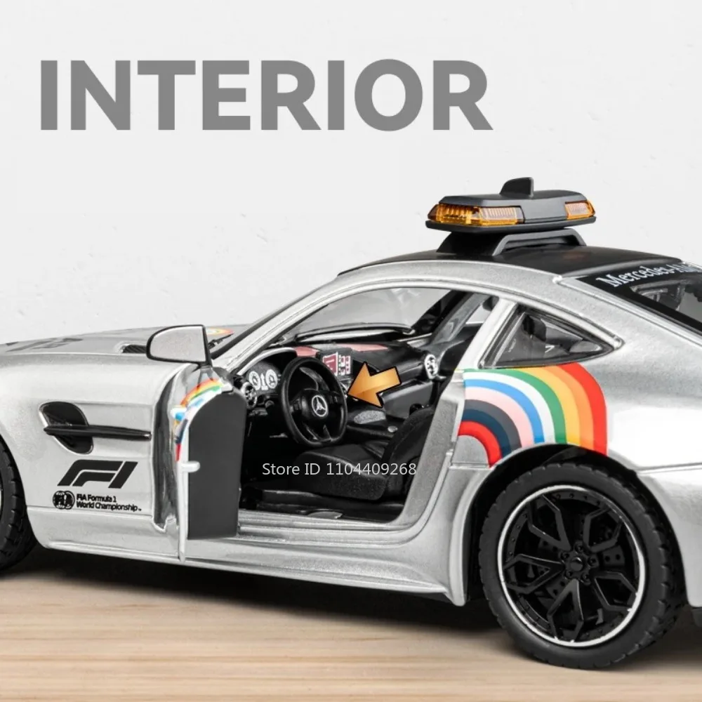 1:24 GTR Safety 300SL Sportwagen-Modell Spielzeug aus Legierung mit Sound und Licht Stoßdämpfung Miniatur-Fahrzeugmodelle Sammlerstück Geschenk – Detail 9