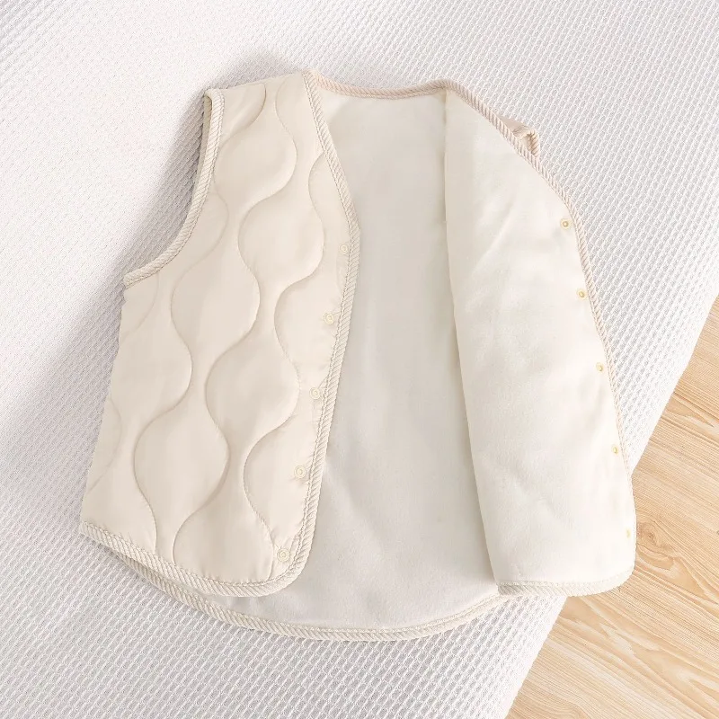 2025 New Kids' Reversible Corduroy Vest Warm Autumn Winter Inner Outer Wear Double Layered Cape Jacket