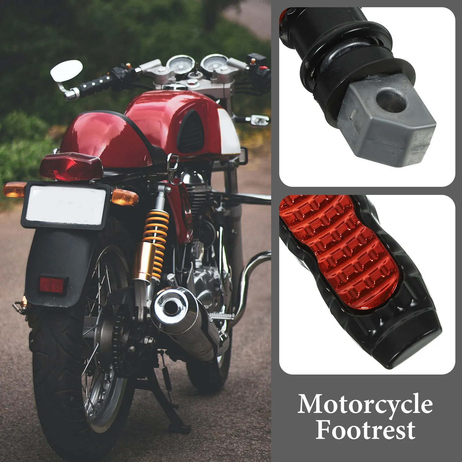 

2pcs Motorcycle Rear Foot Peg Metal Footrest Durable Pedal For Bike Electric Vehicle Corrosion Resistant Long Life Strong Hard