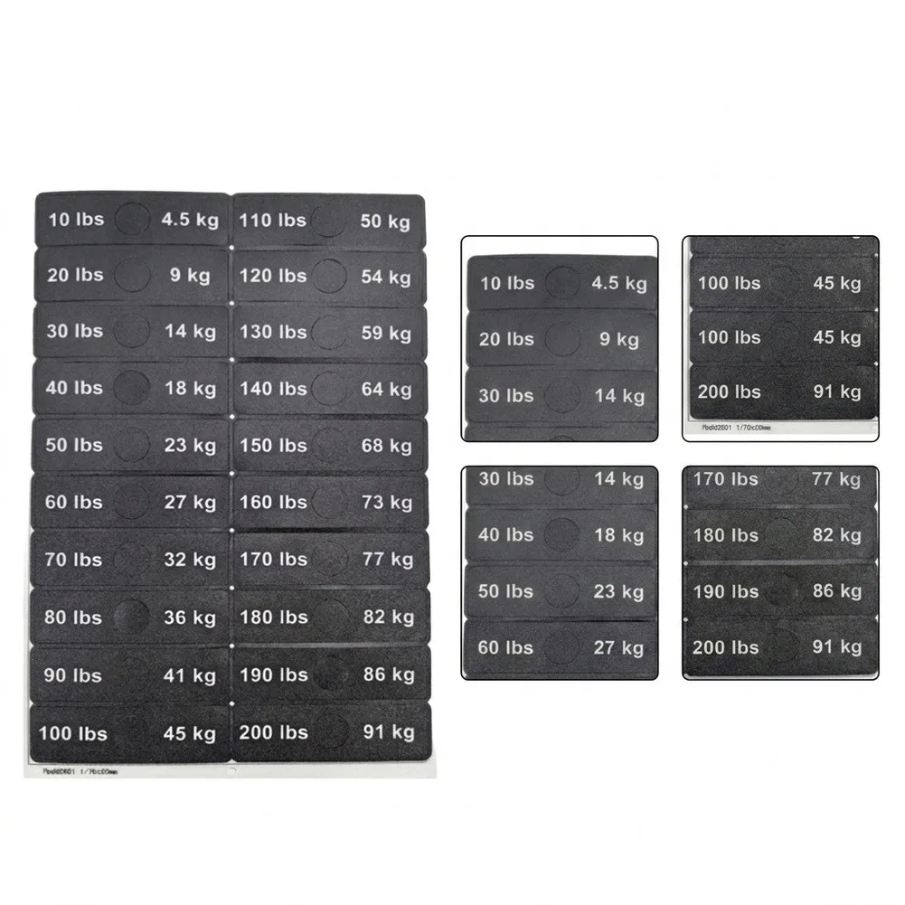 2 Pcs Fitness Equipment Weight Stickers Gym Weight Stack Label Number 4.5kg-91kg Portable Fitness Equipment Accessory