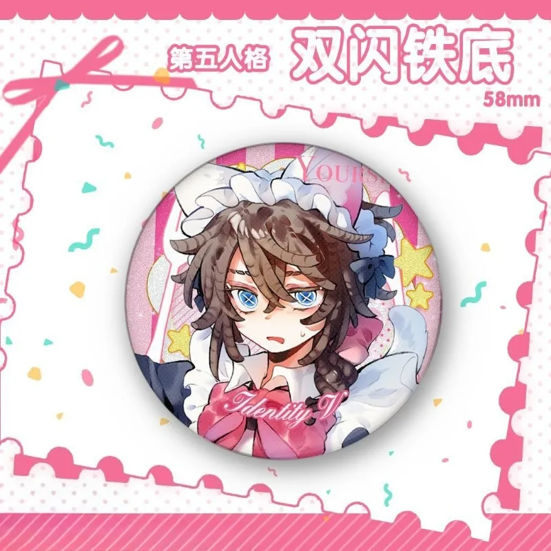 Identity V Maid Outfit Character Double Flash Badge 58mm Prisoner Embalmer Seer Mechanic Anime Game Brooch Gift for Game Fans