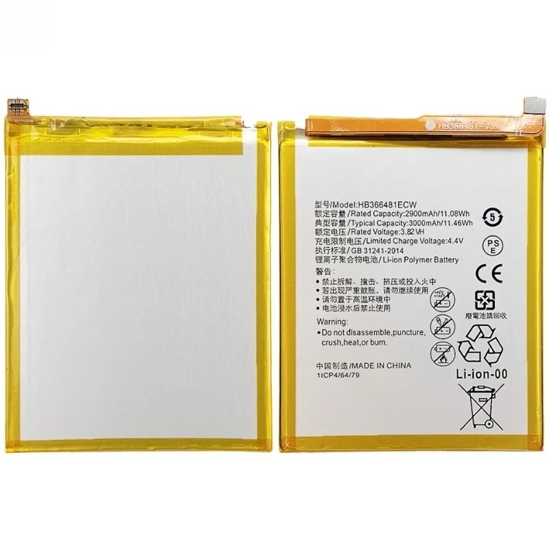 3.82V 2900mAh HB366481ECW High Quality Phone Battery for Huawei P9/P9 Lite for Honor 8 5C /P10 Lite/P8 Lite 2017/P20 Lite/P9lite