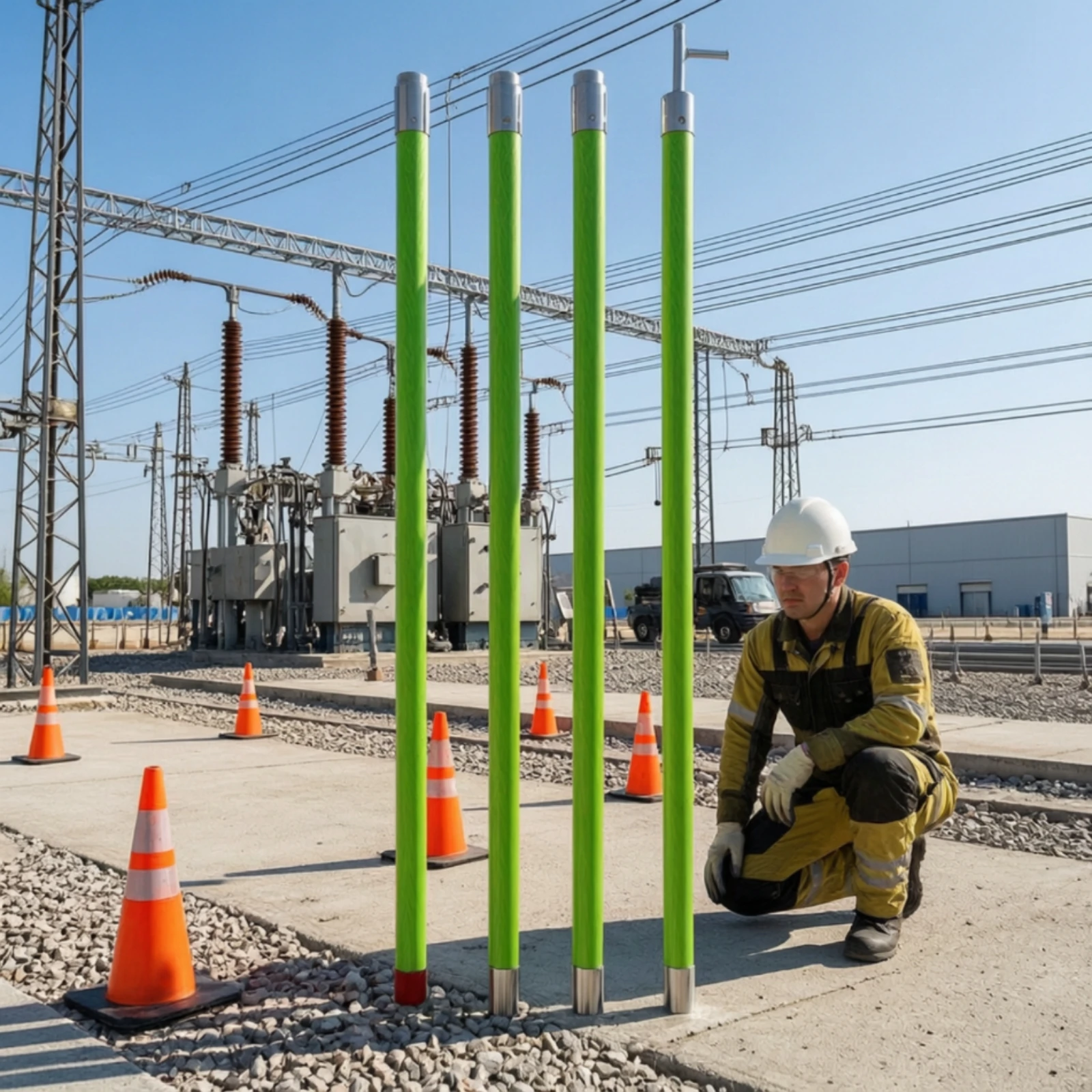Insulated Operating Rod High-Voltage Extendable Pole for Utility Workers, Electrical Switching, Power-Line Operations