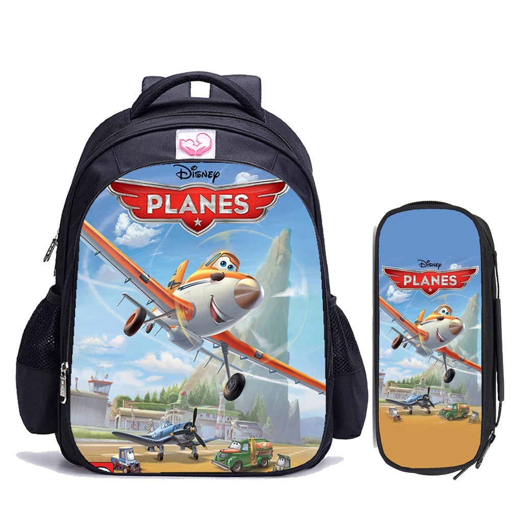 

16 Inch Movie Planes Children School Bags Orthopedic Backpack Kids School Boys Girls Mochila Catoon Bags