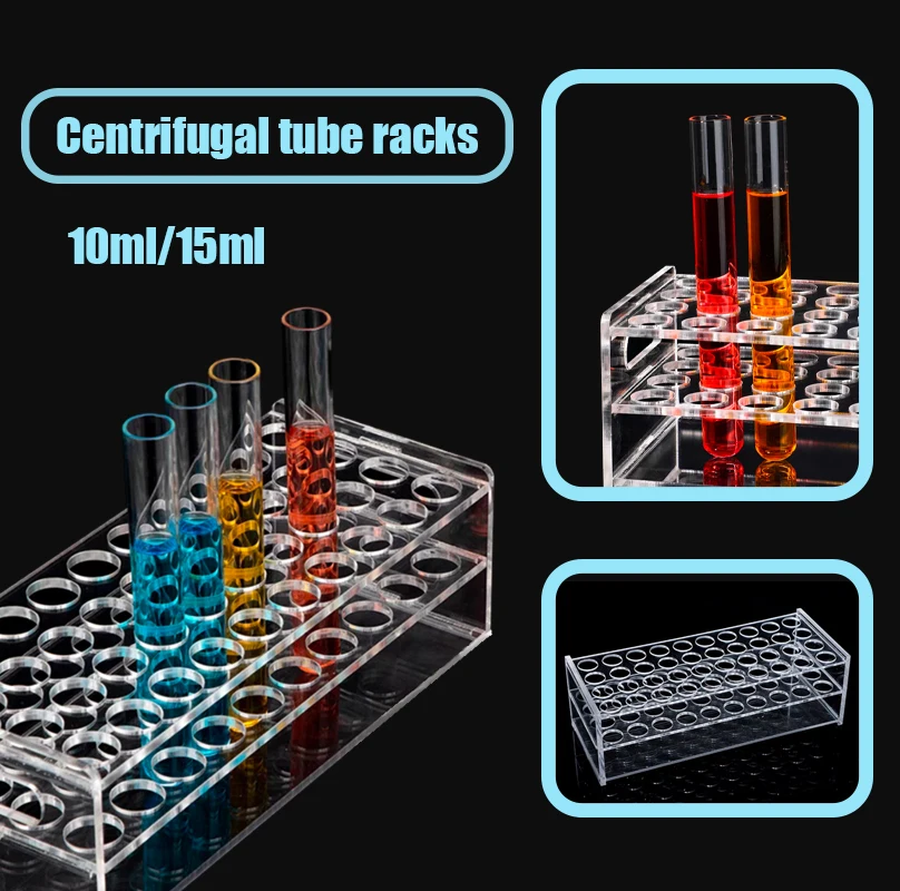 

1Pcs 10/15ml 40holes Plexiglass Rack For Centrifuge Tube Transparent Holder Storage Stand Shelf Hole Lab Consumable