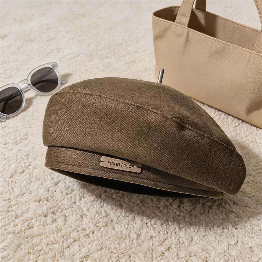 Sunshade Bonnet Warm Woolen Beret Soft Solid Color Painter Cap Thick Comfortable French Hat Chilly Days